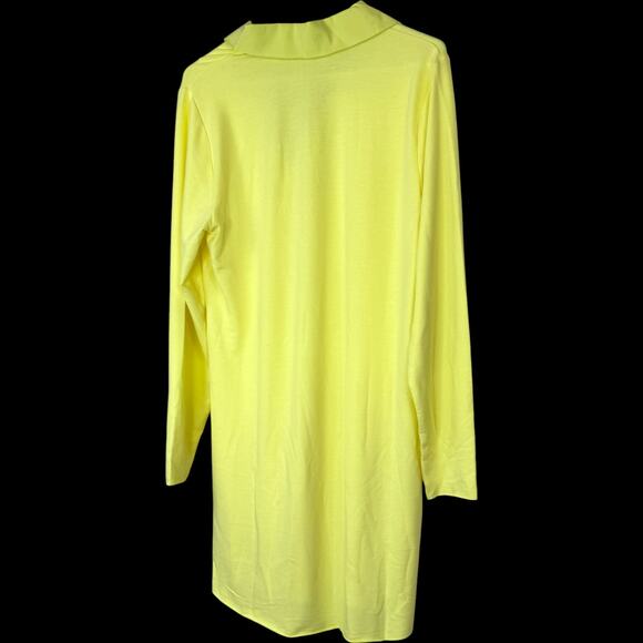 Candace Cameron Bure Collared Y-Neck Shirt Dress Sunny Lime Small NWOT Midi - Picture 7 of 11